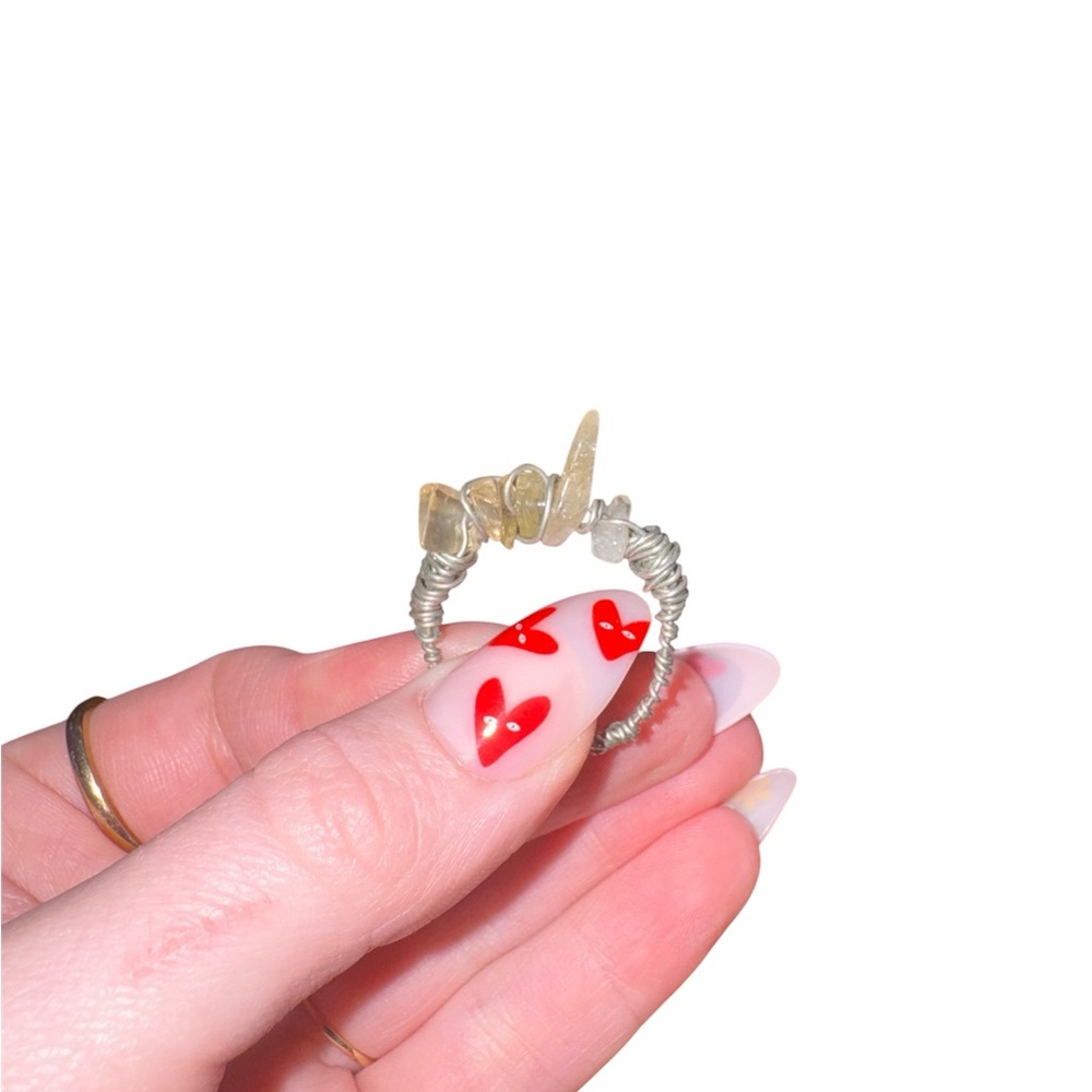 Handmade Wire Silver Gemstone Ring